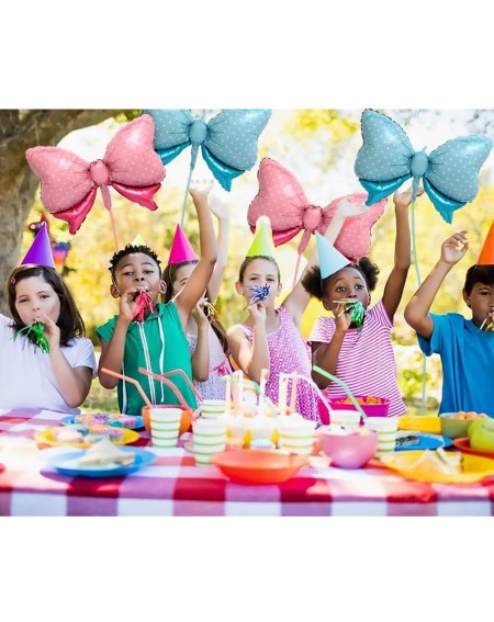 Party Favors 6 Pcs Bowtie Balloon- Pink Bow Balloon and Blue Bow Balloon- Foil Mylar Balloon- Jumbo Balloon for Birthday Part...