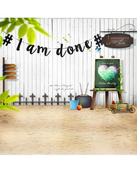 Banners & Garlands I Am Done Black Glitter Banner for Congrats Grad/Graduation Party Sign Decorations- Funny Graduation Party...