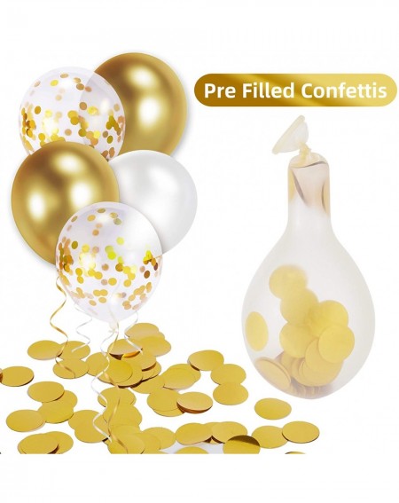 Balloons 70PCS Gold Metallic Chrome Latex Balloons Set with 4 Roll Ribbons- 12 Inch Gold Balloons & Gold Confetti Balloons & ...