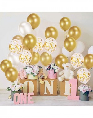Balloons 70PCS Gold Metallic Chrome Latex Balloons Set with 4 Roll Ribbons- 12 Inch Gold Balloons & Gold Confetti Balloons & ...