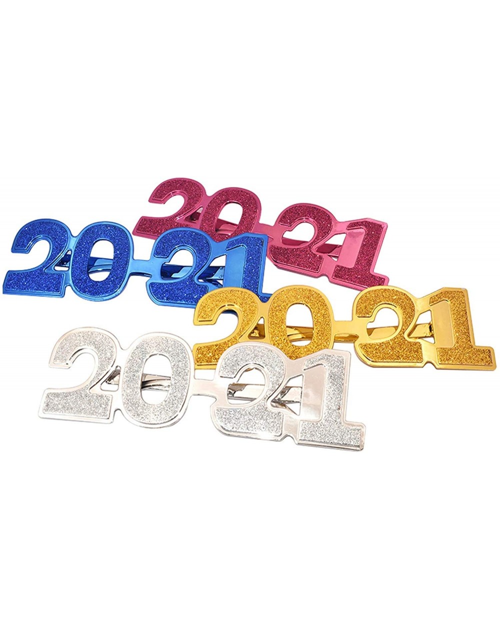 Photobooth Props 4PCS 2021 Plastic Glasses Happy New Year's Eve Glasses Graduation 2021 Class Of 2021 Party Photo Prop Suppli...