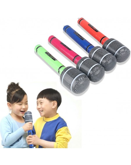 Party Favors 6pcs Inflatable Plastic Microphone 33CM Party Favor Kids Toy (Random Color) - CX126BX8WVF $9.26