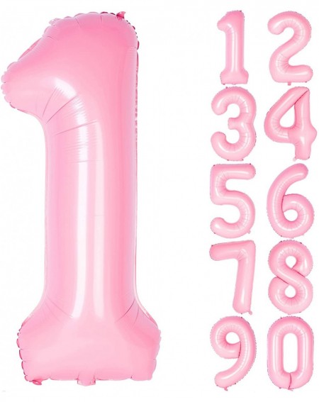 Balloons 40 Inch Pink Numbers 0-9 Birthday Party Decorations Helium Foil Mylar Number Balloon (Balloon 1- Pink) - Pink 1 - CG...