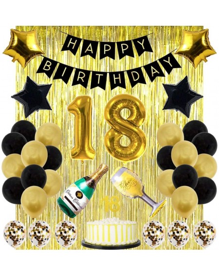 Balloons 18th birthday decorations - 18th Birthday Decorations Gifts for Her Him - 18th Birthday Decorations Black and Gold W...
