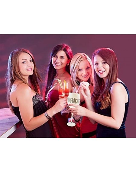 Adult Novelty Bride Sparkly Wine Glass-Perfect Bachelorette Party Gift!!! - CY12LHS5YV5 $18.29