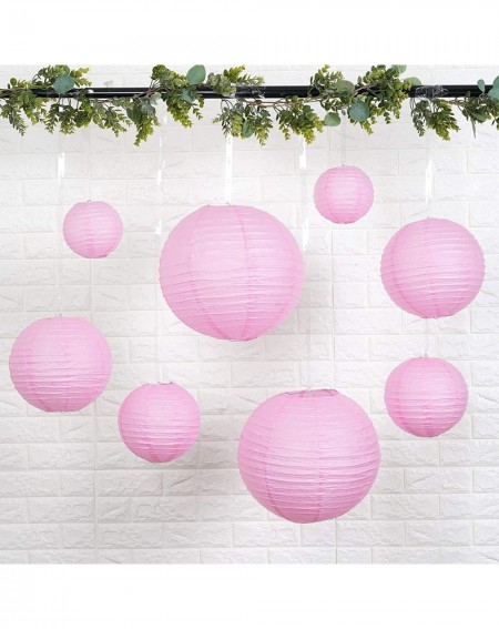 Sky Lanterns 8 pcs Pink Assorted 6" 8" 10" 14" Hanging Paper Lanterns - Wedding Events Party Home Decorations Supplies - Pink...