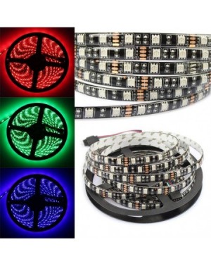 Rope Lights DC12V LED Strip Light SMD 5050 Black PCB 60 LEDs/m 5M/Roll Waterproof 5050 led Strip Lighting RGB - Rgb (Red- Gre...