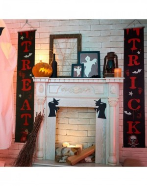 Banners & Garlands Trick or Treat Halloween Decoration Outdoor-Halloween Porch Decorations Welcome Signs Banner-Halloween Sig...