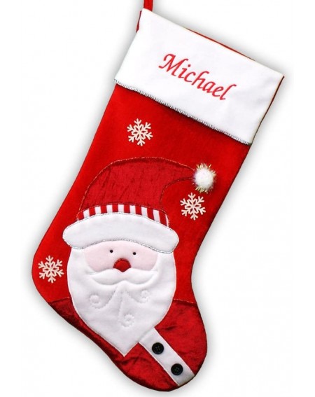 Stockings & Holders Santa Personalized Christmas Stocking- 24" Long- Velvet- Embroidered - C3128LVGTSD $29.27