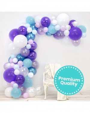 Balloons Balloon Arch & Garland Kit - Lavender- Pastel & Chrome Blue- Purple- White - Glue Dots & Decorating Strip - Holiday-...
