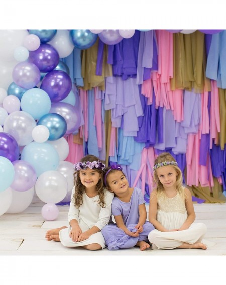Balloons Balloon Arch & Garland Kit - Lavender- Pastel & Chrome Blue- Purple- White - Glue Dots & Decorating Strip - Holiday-...