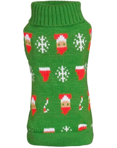 Christmas Turtleneck Pullover Knitwear - Green - CC18ZZ8WICX