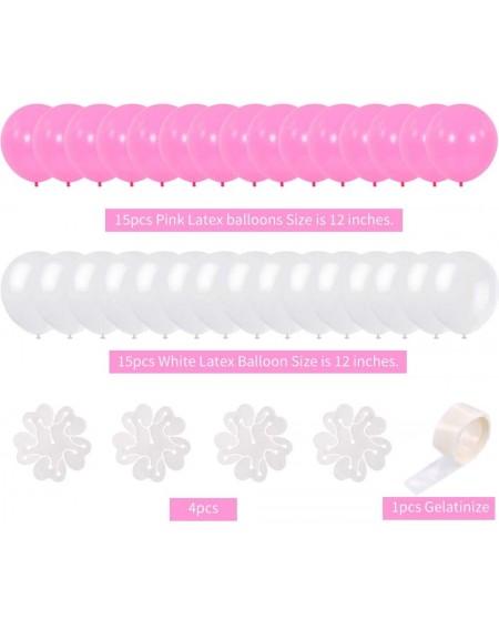 Balloons 35Pcs Portable Flower Shape Balloon Clips Holder with 30 pack Pink White Balloons 4pcs Flower Balloon Clips Glue Poi...