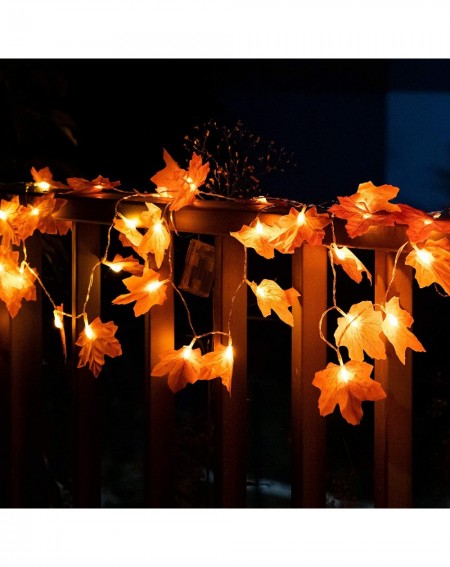 Indoor String Lights 4PACK Thanksgiving Maple Leaves Lights- 80 LEDs Twinkle Lights Battery Operated- Thanksgiving Lights for...