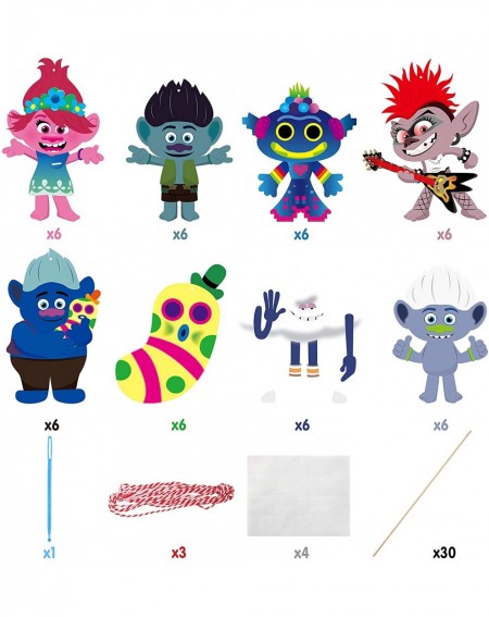Party Favors 48Pack Trolls Party Themed DIY Art Craft Home Decor Cardboard Birthday Party Favor Decorations Party Games Baby ...