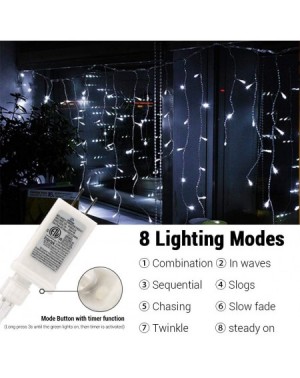 Outdoor String Lights LED Icicle Lights-400 LED 39.4Ft 8 Modes with 80 Drops-Icicle Fairy Lights with Timer Function- Waterpr...