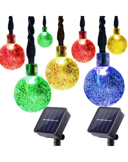 Outdoor String Lights Globe Solar String Lights- 30 LED 20ft Outdoor Fairy Bubble Crystal Ball String Lights Christmas Decora...