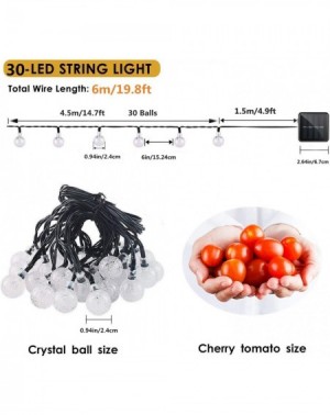 Outdoor String Lights Globe Solar String Lights- 30 LED 20ft Outdoor Fairy Bubble Crystal Ball String Lights Christmas Decora...