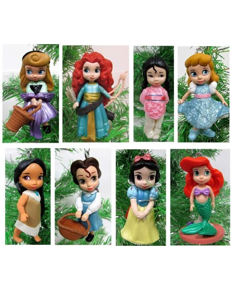 Ornaments Disney Baby Animator Princess 8 Piece Christmas Tree Ornament Set Featuring Pocahontas- Cinderella- Snow White- Aur...