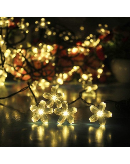 Outdoor String Lights Solar Flower String Lights-Solar Christmas Lights Outdoor 36ft 60 led Solar Cherry Blossom String Light...