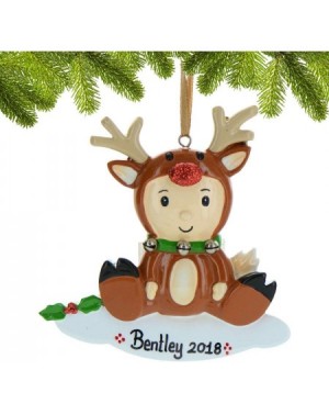 Ornaments Personalized Reindeer Baby Christmas Tree Ornament 2020 - Cute Child in Christ-Moose Costume Red Nose Bells Shower ...