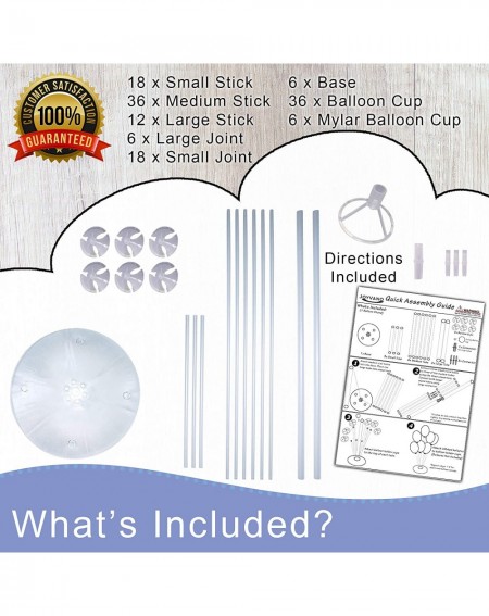 Balloons Balloon Stand Kit - 6-Pack Balloon Holder Stand Set - Reusable Balloon Holders with Connectors - Ideal Table and Flo...