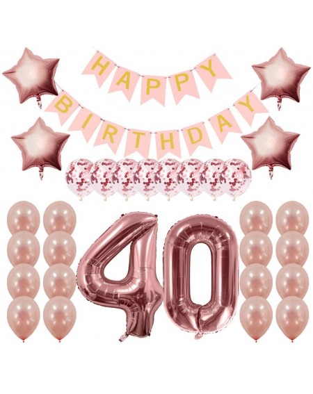 Balloons Rose Gold 40th Birthday Decorations Party Supplies Gifts for Women - Create Unique Events with Happy Birthday Banner...