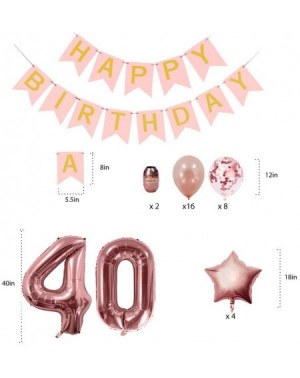 Balloons Rose Gold 40th Birthday Decorations Party Supplies Gifts for Women - Create Unique Events with Happy Birthday Banner...