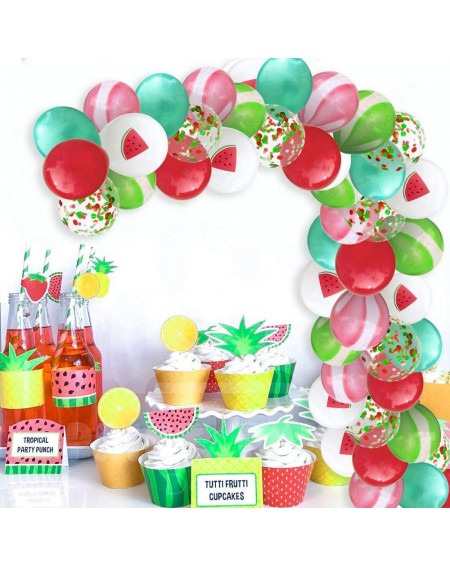 Balloons Fruit Balloon Arch Garland Kit-Red Watermelon Agate Pattern Latex Balloon-Fruity Birthday Baby Shower Decorations fo...