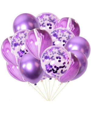 Balloons 30 pcs Purple Confetti Balloon Arch Set-12 Inch Purple Metallic Latex Balloon Marble Agate Balloon Kit for Birthday ...
