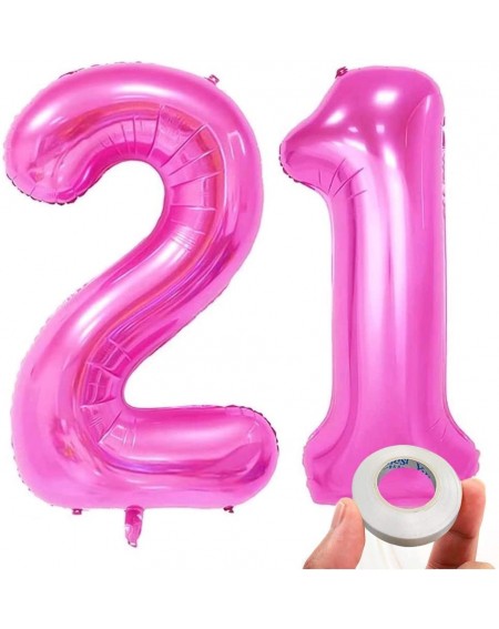 Balloons 40 in Large Number 21 Balloons Pink Jumbo Foil Mylar Number balloons for 21 Birthday Party Adult Ceremony Anniversar...