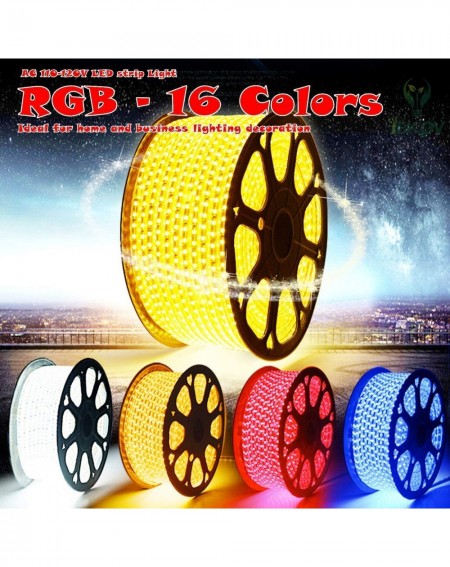 Indoor String Lights RGB LED Strip Light- AC 110-120V Flexible/Waterproof/Multi Colors/Multi-Modes Function/Dimmable SMD5050 ...