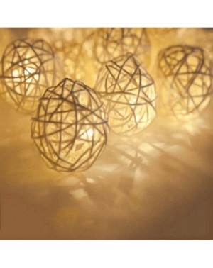 Outdoor String Lights Solar String Lights Garden- 20-50LEDs IP67 Waterproof Dried Flower Ball Rattan Ball Shape LED Fairy Lig...
