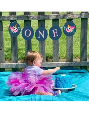 Banners & Garlands Baby Shark 1st Birthday Garland Banner Supplies for Kids Birthday Party Decorations Party Supplies (Pink) ...