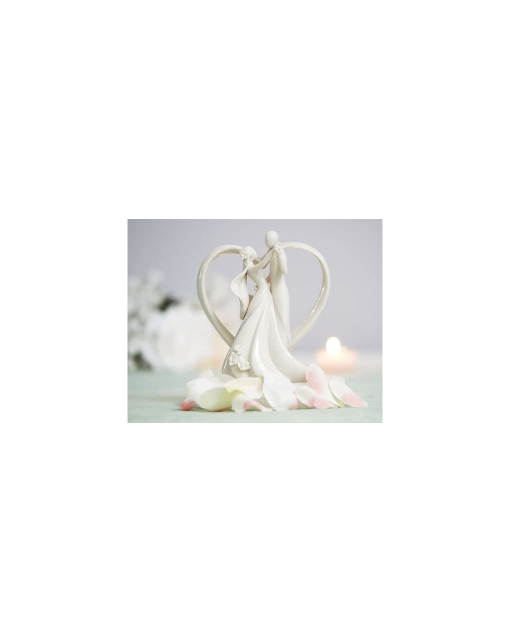 Cake & Cupcake Toppers Romantic Dancing Couple With Heart Arch Porcelain Cake Topper - CW18HYM0YTW $24.10