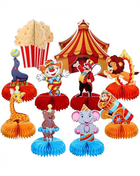 Centerpieces 10 Pieces Circus Carnival Animals Honeycomb Centerpieces Carnival Party Table Topper Circus Carnival Party Favor...