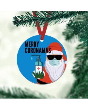 Ornaments 2020 Christmas Ornament - Cute Santa Wearing a Face Mask Funny Quarantine Christmas Ornament Gift- Quarantine Xmas ...