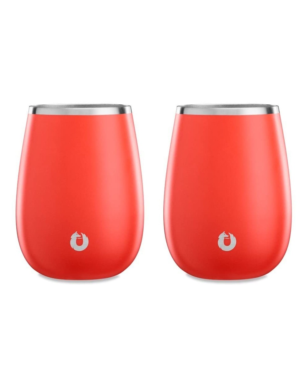 Tableware Insulated Stainless Steel Wine Glasses- Pinot Noir- Set of 2- Coral - Coral - C418D8Q609H $21.19