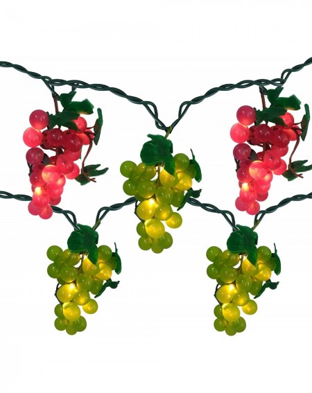 Indoor String Lights 5-Count Red and Green Grape Cluster String Light Set- 6ft Green Wire - C418NTN34IQ $33.18