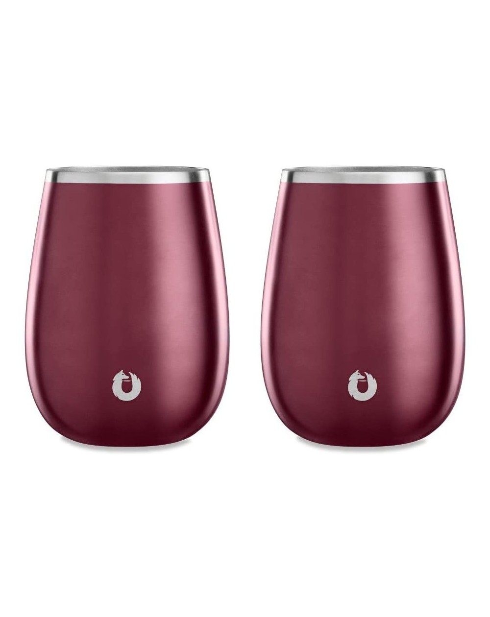 Tableware Insulated Stainless Steel Wine Glasses- Pinot Noir- Set of 2- Dark Rose - Dark Rose - C718D8O8OAG $24.65