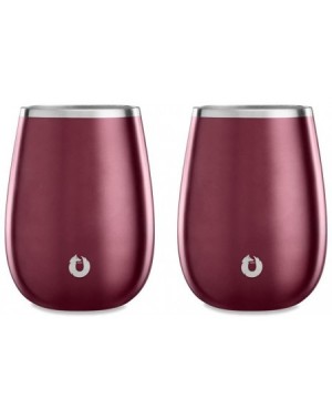 Tableware Insulated Stainless Steel Wine Glasses- Pinot Noir- Set of 2- Dark Rose - Dark Rose - C718D8O8OAG $24.65