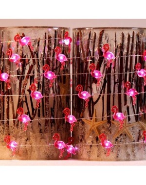 Indoor String Lights Pink Flamingo Party String Lights Decoration- 10 ft 40 LED Tropical Themed Fairy Light Silver Wire Remot...