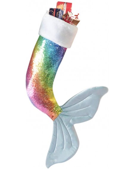 Stockings & Holders Christmas Stockings- 19 & 22 Inch Big Sequins Mermaid Tail Hanging Xmas Stockings Christmas Holiday Decor...