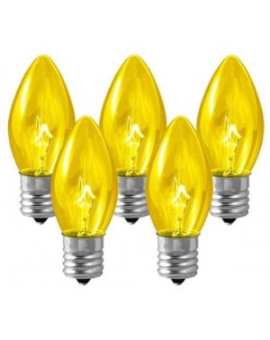 Indoor String Lights C9 - Transparent Yellow - 7 Watt - Intermediate Base - Christmas Lights - 25 Pack - C812MXJI92Y $19.92