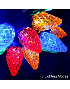 Indoor String Lights Colored Led Christmas Lights- 16FT 30 LED C7 Strawberry String Lights Battery & USB Powered for Outdoor-...