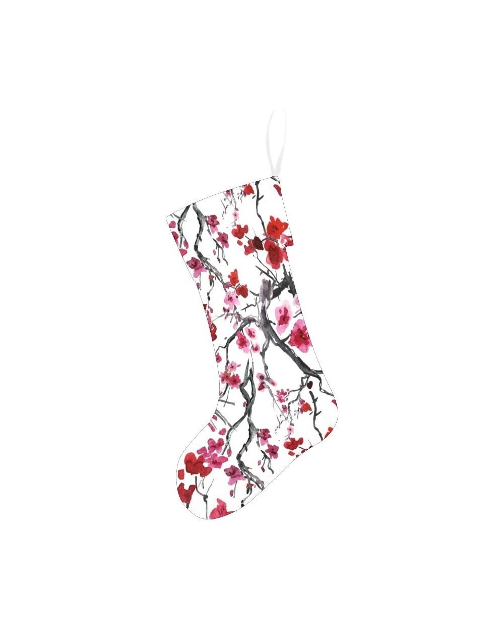 Stockings & Holders Cherry Blossom Christmas Stocking for Family Xmas Party Decoration Gift 17.52 x 7.87 Inch - Multi1 - CX19...
