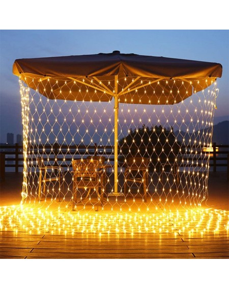 Outdoor String Lights Christmas Net Lights- Connectable 11.5ft x 5ft 360 LED 8 Modes Low Voltage Mesh Fairy String Lights- Ne...