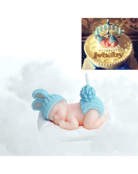 Cake Decorating Supplies Children's Birthday Candles with Greeting Card-Handmade Adorable Sleeping Baby Birthday Baby Shower ...