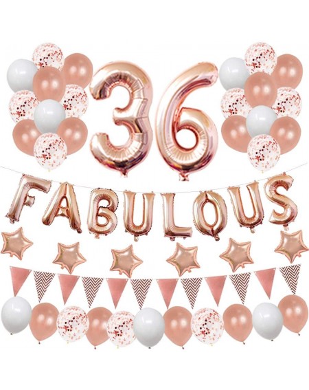 Balloons Rose Gold 36TH Birthday Party Supplies Rose Gold Fabulous Theme Happy Birthday Decorations Set 36 Birthday Banner Ro...