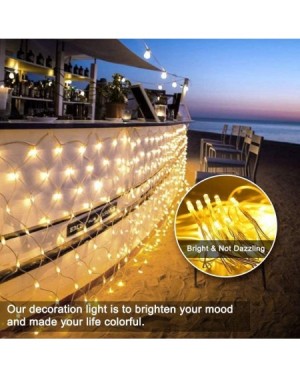 Outdoor String Lights Christmas Net Lights- Connectable 11.5ft x 5ft 360 LED 8 Modes Low Voltage Mesh Fairy String Lights- Ne...